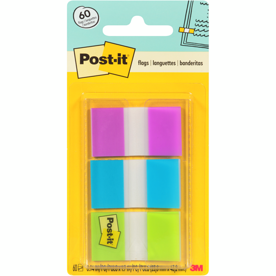 3 M Languettes adhésives , violet, beige, vert, 0,94 po x 1,7 po 1 ea, 3,50 $/1ch