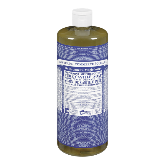 Dr Bronners Savon de Castille pur menthe poivrée 944 ml, 2,97 $/100ml