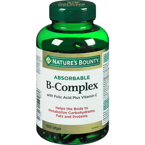 Nature's Bounty Absorbable B-Complex With Folic Acid Plus Vitamin C 100 ea, $0.16/1ea