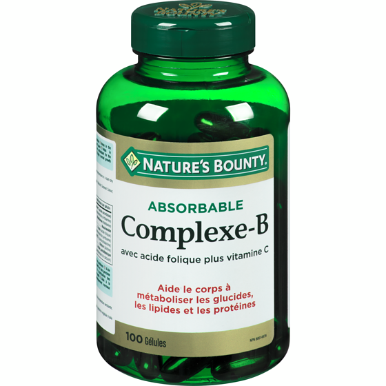 Nature’s Bounty Complexe B avec acide folique et vitamine C 100 ea, 0,17 $/1ch