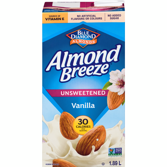 Blue Diamond Almond Breeze, Unsweetened Vanilla 1.89 l, $0.22/100ml