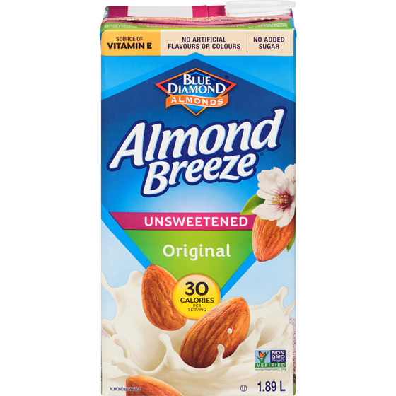 Blue Diamond Almond Breeze, Unsweetened Original 1.89 l, $0.22/100ml