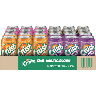 Crush Crush Variety Pack Tray Boissons gazeuses 24x355.0 ml, 0,19 $/100ml