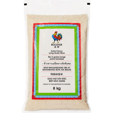 Rooster Riz à grains longs extra fantaisie 8 kg, 0,25 $/100g
