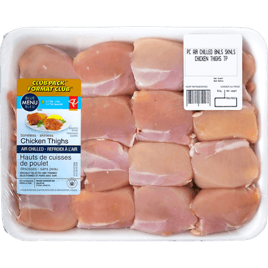 President's Choice Air-Chilled Chicken Thigh Club Pack, Boneless, Skinless $19.82/1kg $8.99/1lb