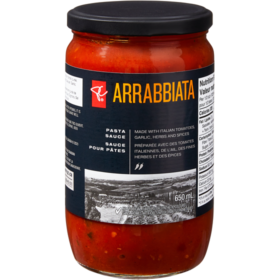 PC Black Label Arrabbiata Pasta Sauce 650 ml, $1.15/100ml