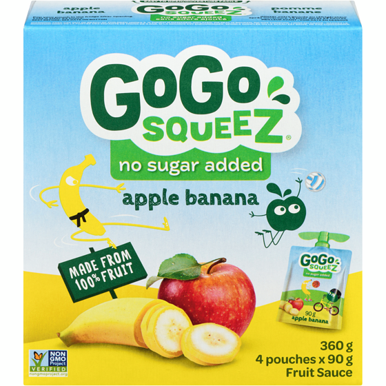 GoGo squeez Squeeze, Applesauce Apple Banana 4x90.0 g, $1.11/100g