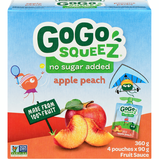GoGo squeez Squeeze, Apple Peach 4x90.0 g, $1.39/100g