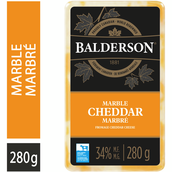 Balderson Marble Cheddar Cheese 280 g, $3.85/100g