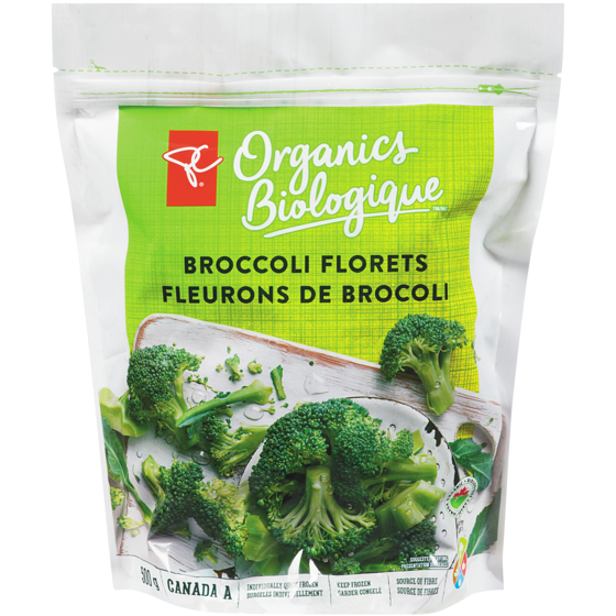 PC Biologique Fleurons de brocoli surgelés Biologique 500 g, 1,00 $/100g