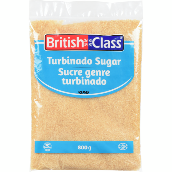 British Class Sucre turbinado 800 g, 0,50 $/100g
