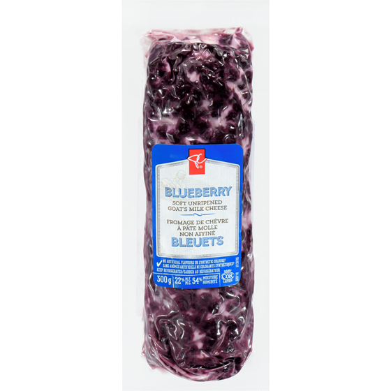 President's Choice Blueberry Soft Unripened Goat’s Milk Cheese 300 g, $4.00/100g