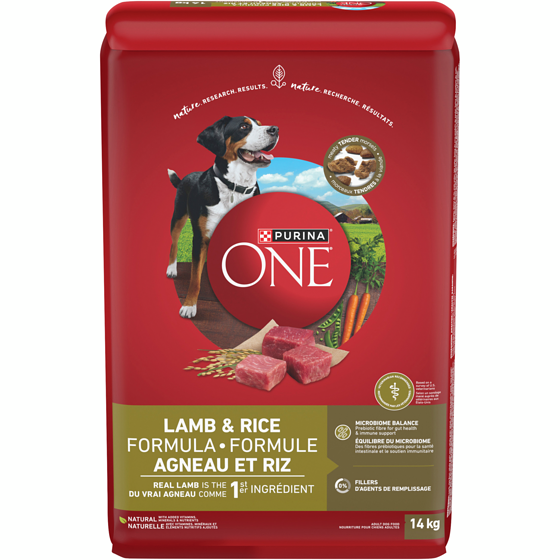 Purina ONE Formule Agneau et Riz, Nourriture Sèche pour Chiens 14 kg 14 kg, 0,36 $/100g