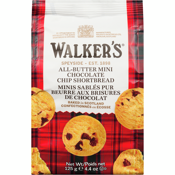 Walkers Mini Chocolate Chip Rounds 125 g, $3.43/100g
