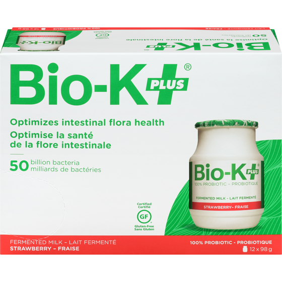 Bio-K+ Bio-K+ fraise, paquet de 12 12x98.0 g, 3,91 $/100g