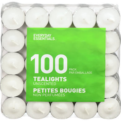 Everyday Essentials Bougies chauffe-plat 100x100.0 ea, 0,07 $/1ch