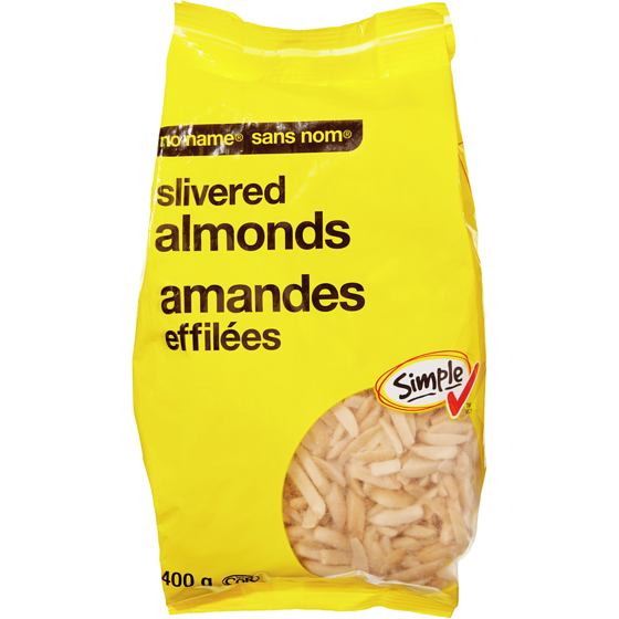 No Name Slivered Almonds 400 g, $2.75/100g