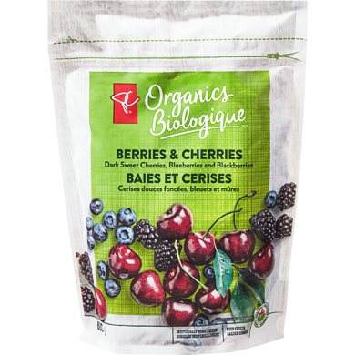 PC Biologique Baies et cerises surgelées Biologique  600 g, 1,42 $/100g