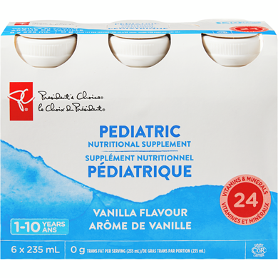 President's Choice Vanilla Pediatric Nutritional Supplement 6x235.0 ml, $0.78/100ml