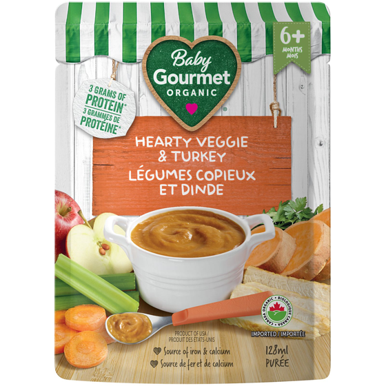 Baby Gourmet Plat préparé biologique de légumes avec dinde 128 ml, 2,34 $/100ml