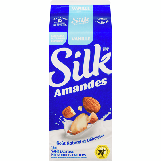 Silk Boisson aux amandes , saveur vanille, sans produits laitiers 1.89 l, 0,23 $/100ml