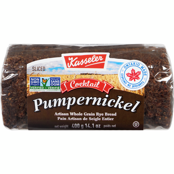 Kasseler Whole Grain Pumpernickel Rye Bread, Sliced     400 g, $1.50/100g