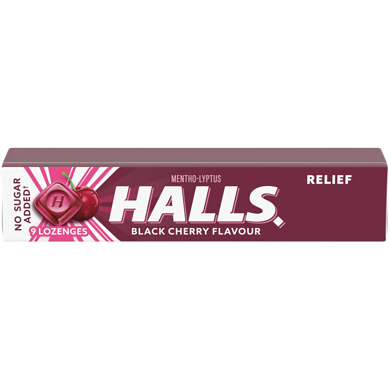 Halls No Sugar Added Black Cherry, Cough Drops, 9 Lozenges 9 ea, $0.21/1ea