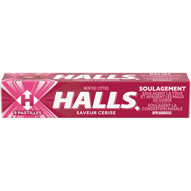 Halls Mentho-Lyptus Cerise, 9 pastilles 9 ea, 0,22 $/1ch