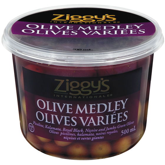 Ziggy’s Mélange d’olives 500 ml, 1,40 $/100ml