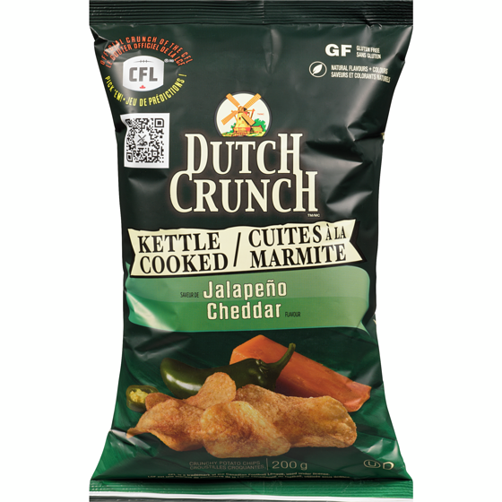 Old Dutch Croustilles cuites à la marmite Dutch Crunch, jalapeño et cheddar 200 g, 2,00 $/100g