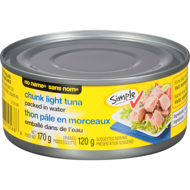 Sans Nom Thon pâle en morceaux 170 g, 0,82 $/100g