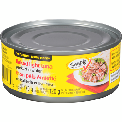 Sans Nom Thon pâle émietté 170 g, 1,18 $/100g
