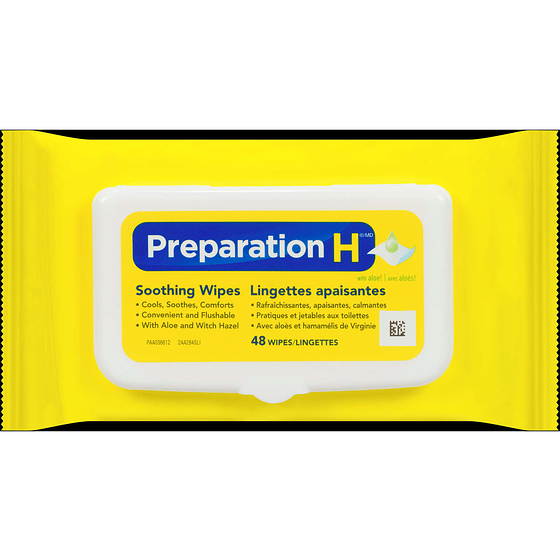 Preparation H Soothing Wipes For Hemorrhoid Cleansing With Aloe And Witch Hazel, 48Count 1 ea, $0.35/1ea