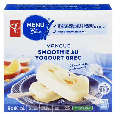 PC Menu Bleu Barre Smoothie Grec Mangue 6x80.0 ml, 1,73 $/100ml