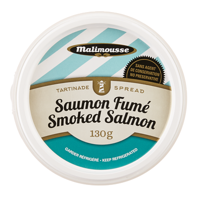Malimousse Smoked Salmon Spread 130 g, $3.84/100g