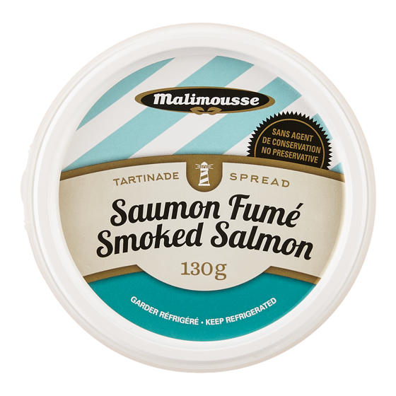 Malimousse Tartinade de saumon fumé 130 g, 3,84 $/100g