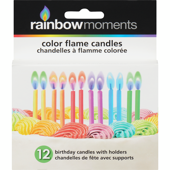 Rainbow Moment Candles, Coloured Flame 1 ea, $4.49/1ea