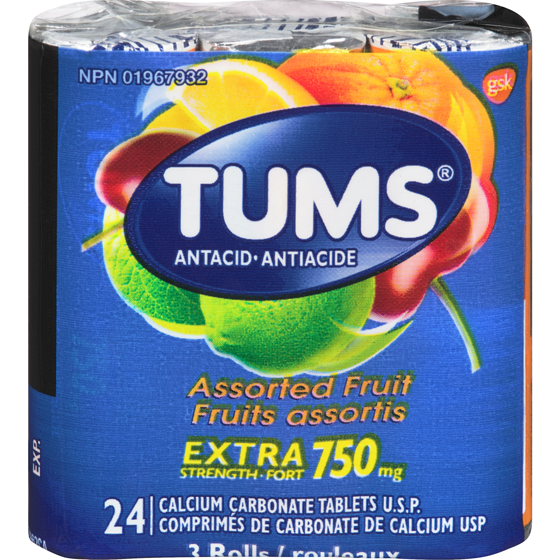 Tums Extra Strength Tablets Assorted Fruit 3 ea, $1.16/1ea