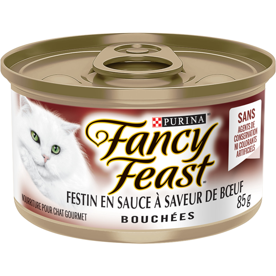 Purina Fancy Feast bouchées festin à saveur de bœuf en sauce, nourriture humide pour chats 85 g, 1,29 $/100g