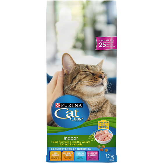 Purina Cat Chow pour Chats d'Intérieur avec Vrai Poulet, Nourriture Sèche pour Chats 3.2 kg, 0,66 $/100g