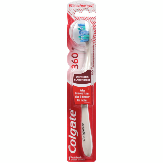 Colgate Brosse à dents 360° Optic White à dureté moyenne 1 ea, 4,50 $/1ch
