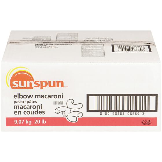 Sunspun Elbow Macaroni Pasta 9.07 kg, $0.31/100g