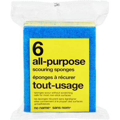 No Name All-Purpose Scouring Sponges 6 ea, $0.97/1ea