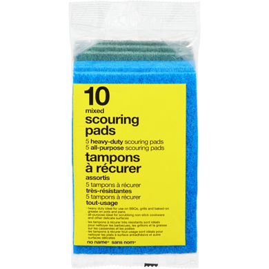 No Name Heavy-Duty & All-Purpose Mixed Scouring Pads  10 ea, $0.40/1ea