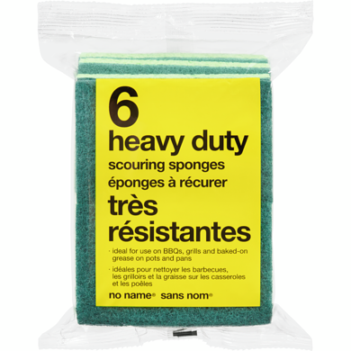 No Name Heavy Duty Scouring Sponges 6 ea, $0.92/1ea