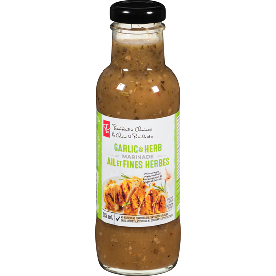 President's Choice Garlic & Herb Marinade 375 ml, $1.46/100ml