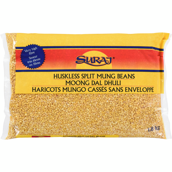 Suraj Huskless Split Mung Beans 1.8 kg, $0.36/100g