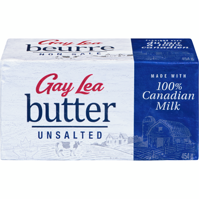 Gay Lea Unsalted Butter 454 g, $1.98/100g