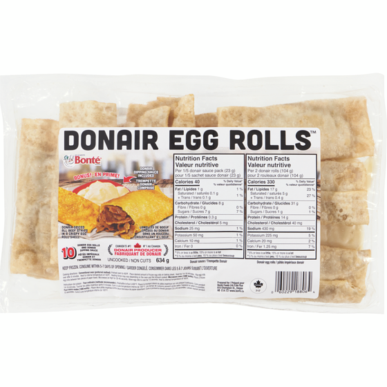 GFS Donair Egg Rolls 10 with Dipping Sauce  634 g, $2.05/100g