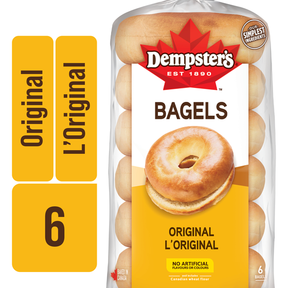 Dempster Original Bagels 6x75.0 g, $1.06/100g